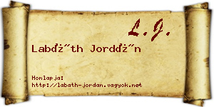 Labáth Jordán névjegykártya